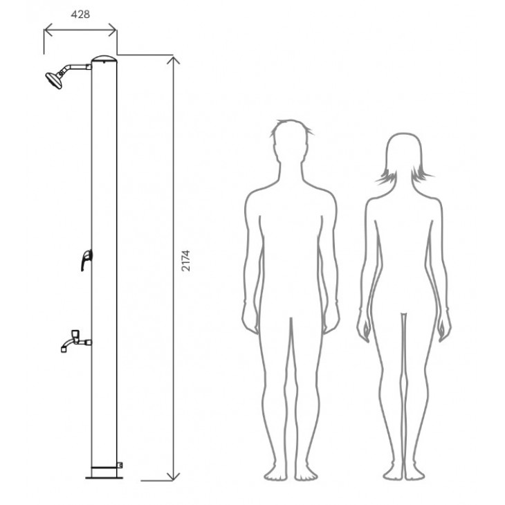 Dus solar 28 L, inox, antracit